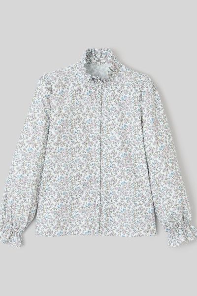 Chemise col montant imprimé floral