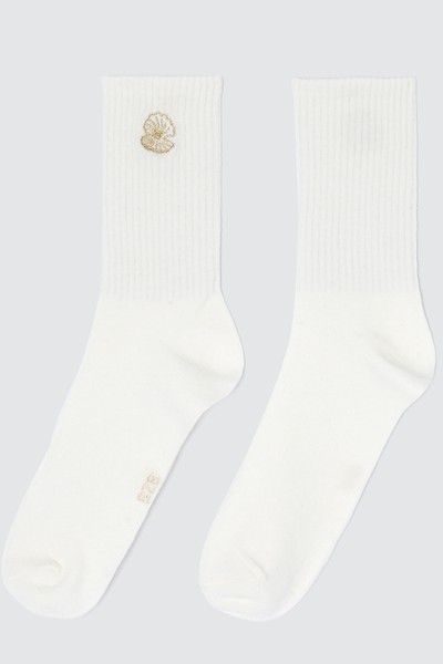Chaussettes broderie coquillage