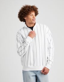 Sweat col montant rayures