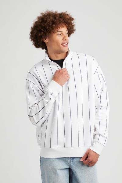 Sweat col montant rayures