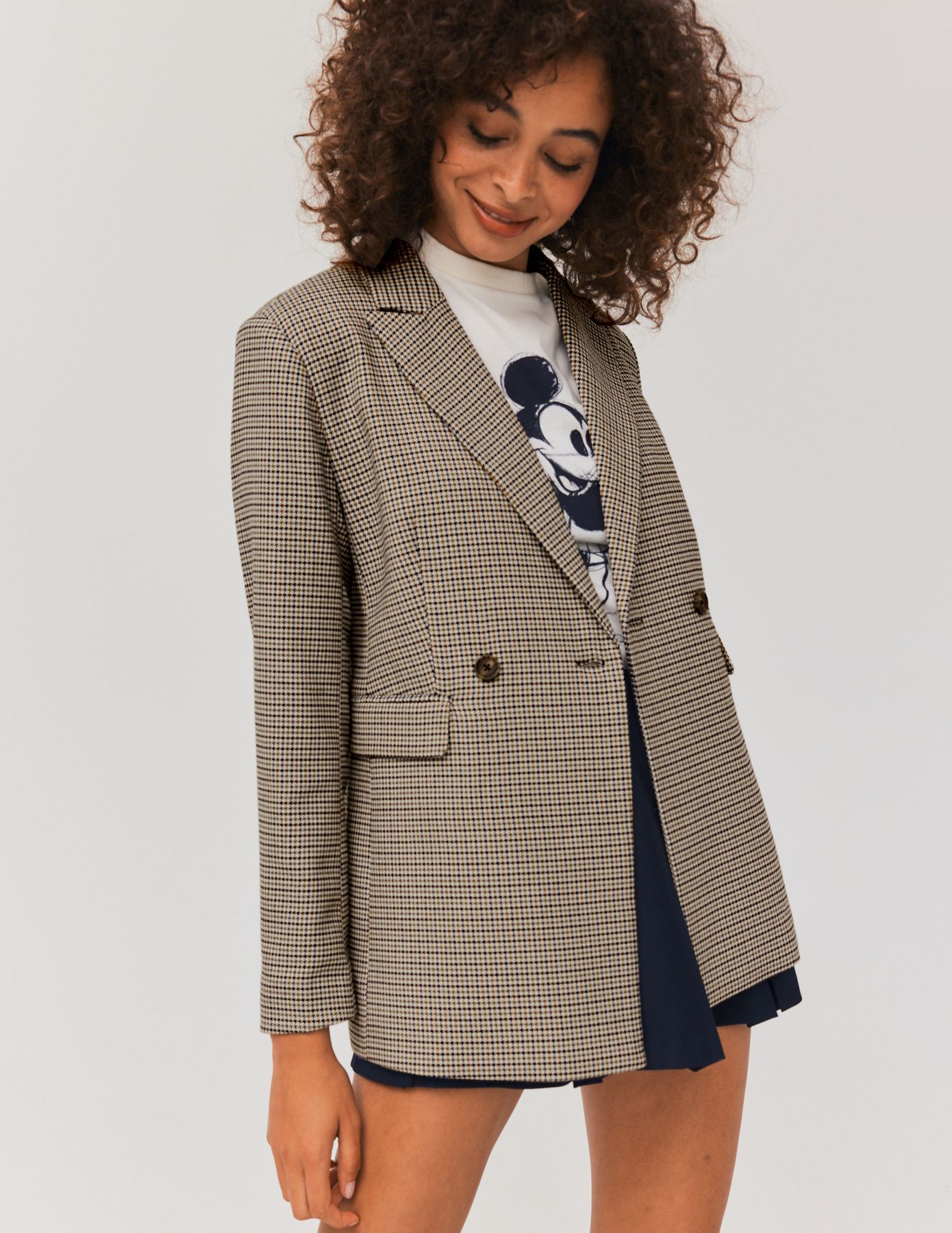 Veste blazer carreaux polyester recyclé