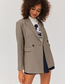 Veste blazer carreaux polyester recyclé