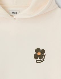 Sweat &agrave; capuche imprim&eacute; devant / dos