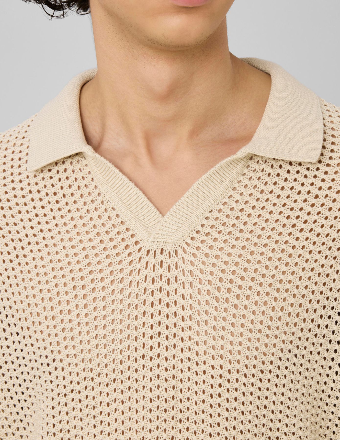 Polo en maille filet