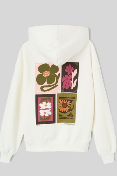 Sweat &agrave; capuche imprim&eacute; devant / dos