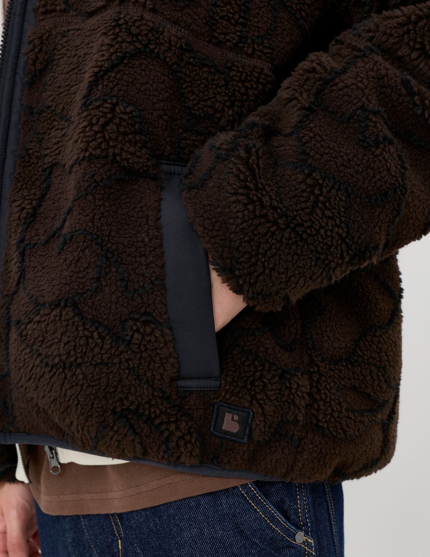 Blouson zippé sherpa imprimé