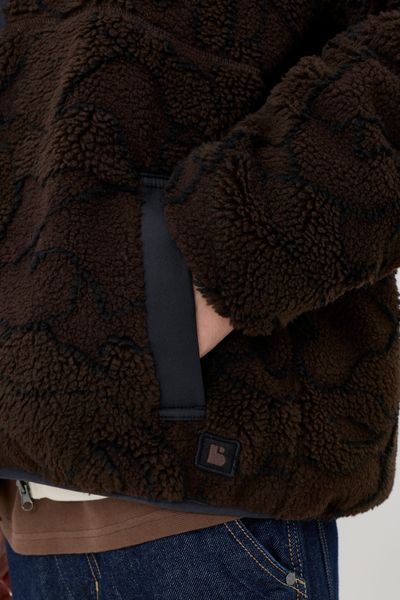 Blouson zippé sherpa imprimé