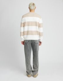 Pull col rond maxi rayures