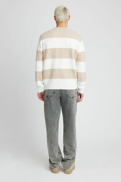 Pull col rond maxi rayures