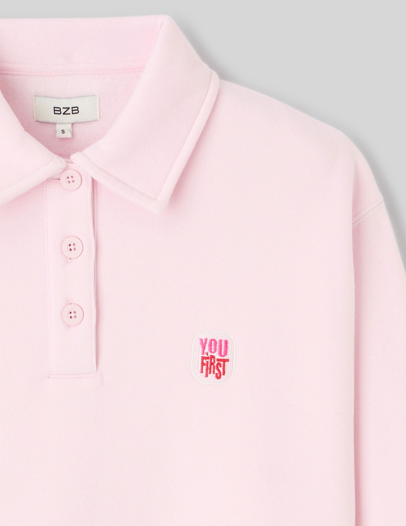 Sweat brod&eacute; &agrave; col polo