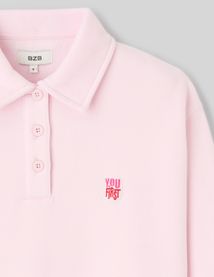 Sweat brod&eacute; &agrave; col polo