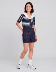 Pull marini&egrave;re avec col vareuse