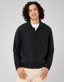 Cardigan boutonn&eacute; col polo