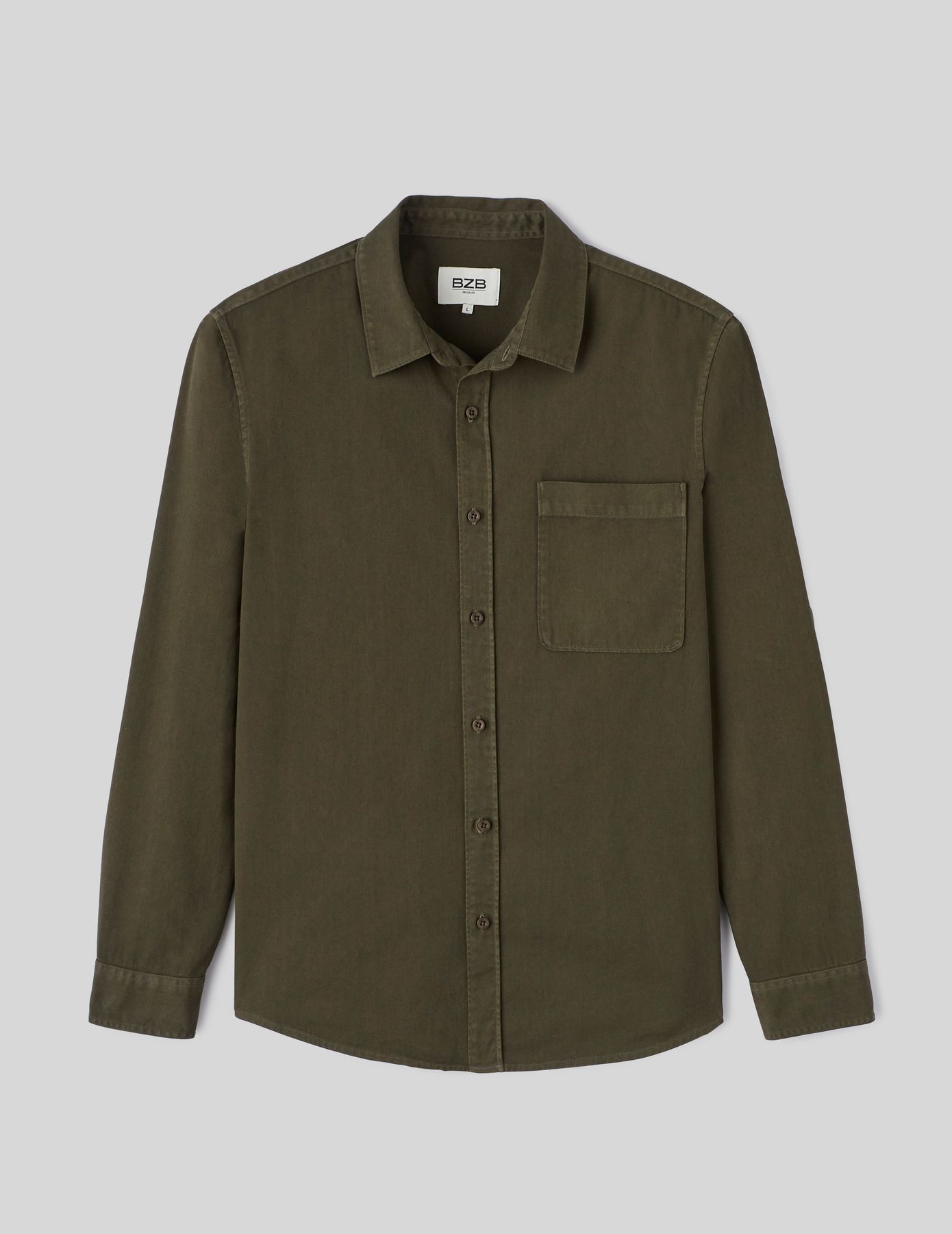 Chemise droite twill uni
