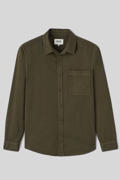 Chemise droite twill uni