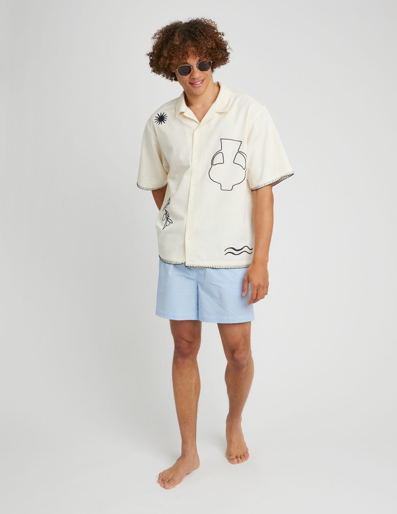 Short de bain en seersucker