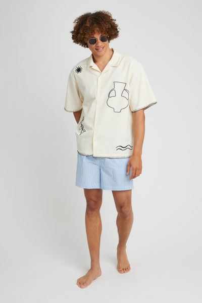 Short de bain en seersucker