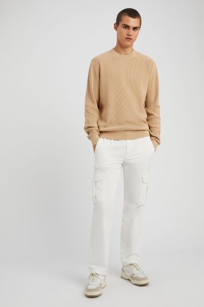 Pull col rond maille c&ocirc;tel&eacute;e