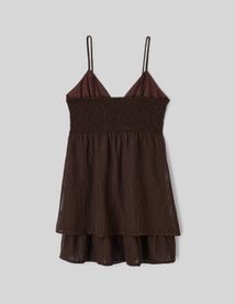 Robe courte &agrave; volants