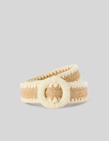 Ceinture en paille et boucle ronde