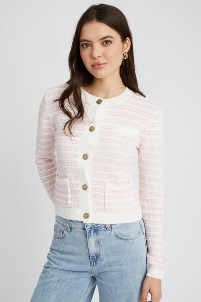 Gilet boutonné rayé