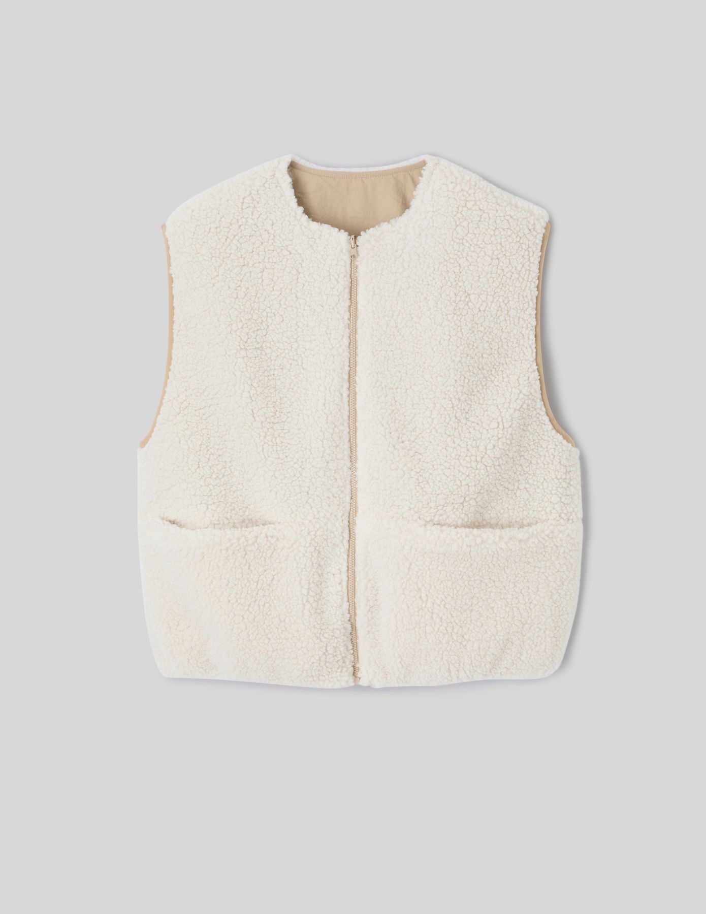 Gilet r&eacute;versible sans manches sherpa