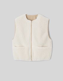 Gilet r&eacute;versible sans manches sherpa