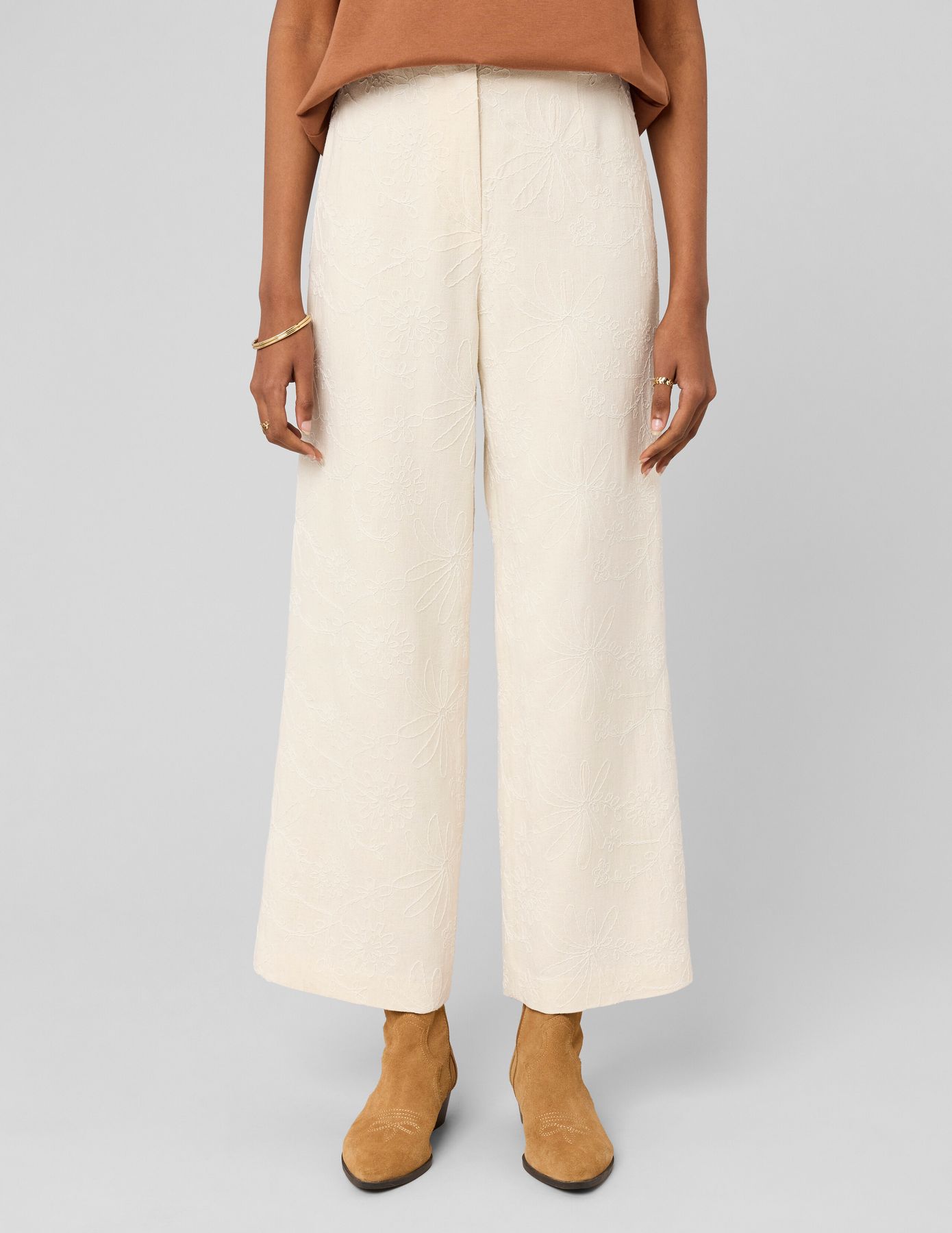 Pantalon fluide brod&eacute;