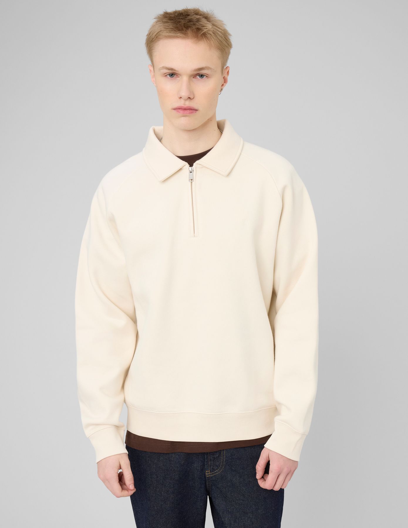 Sweat col polo zipp&eacute;
