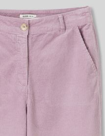 Pantalon wide leg velours cropped