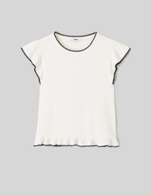 T-shirt surpiqures fantaisie
