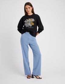 Sweat col rond brodé