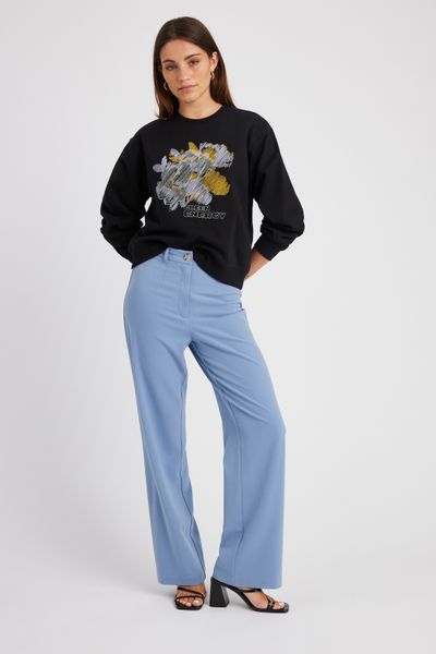 Sweat col rond brodé