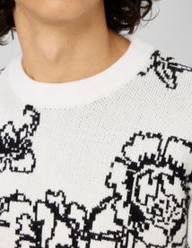 Pull jacquard fleurs