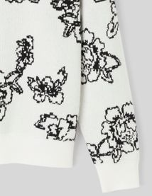 Pull jacquard fleurs