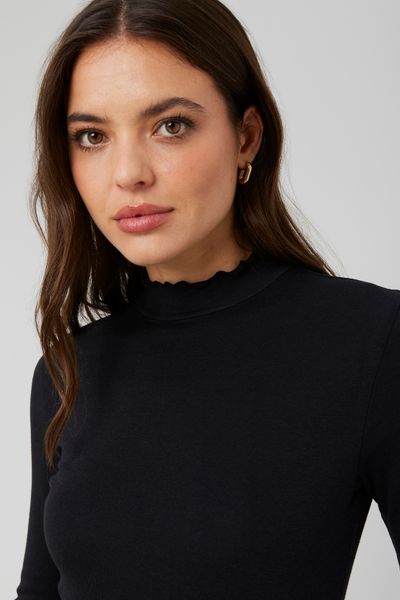 T-shirt col montant uni