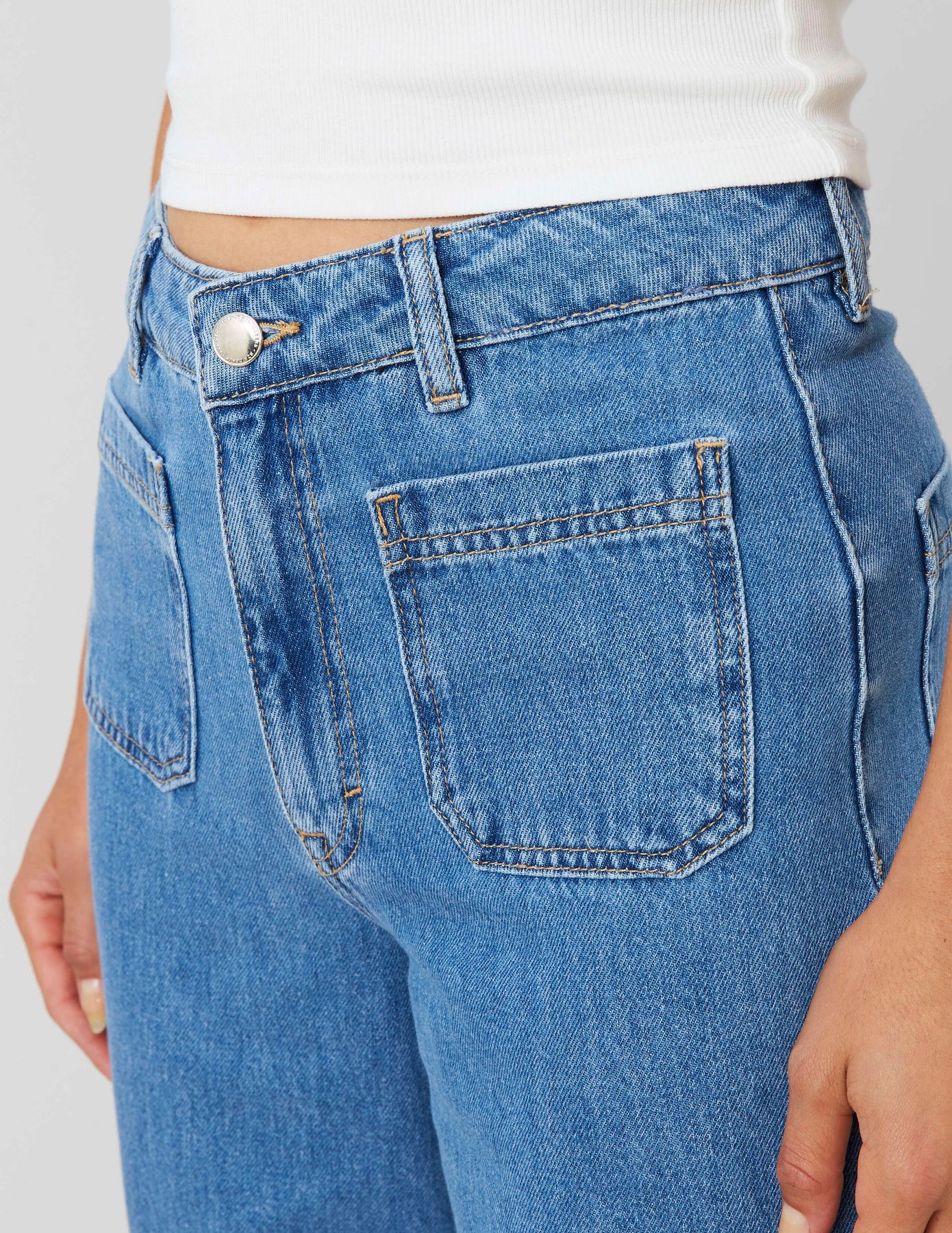 Jean wide leg cropped