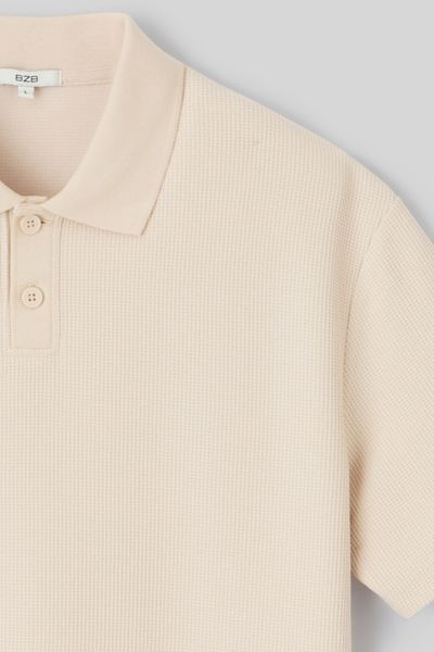 Polo maille gauffrée