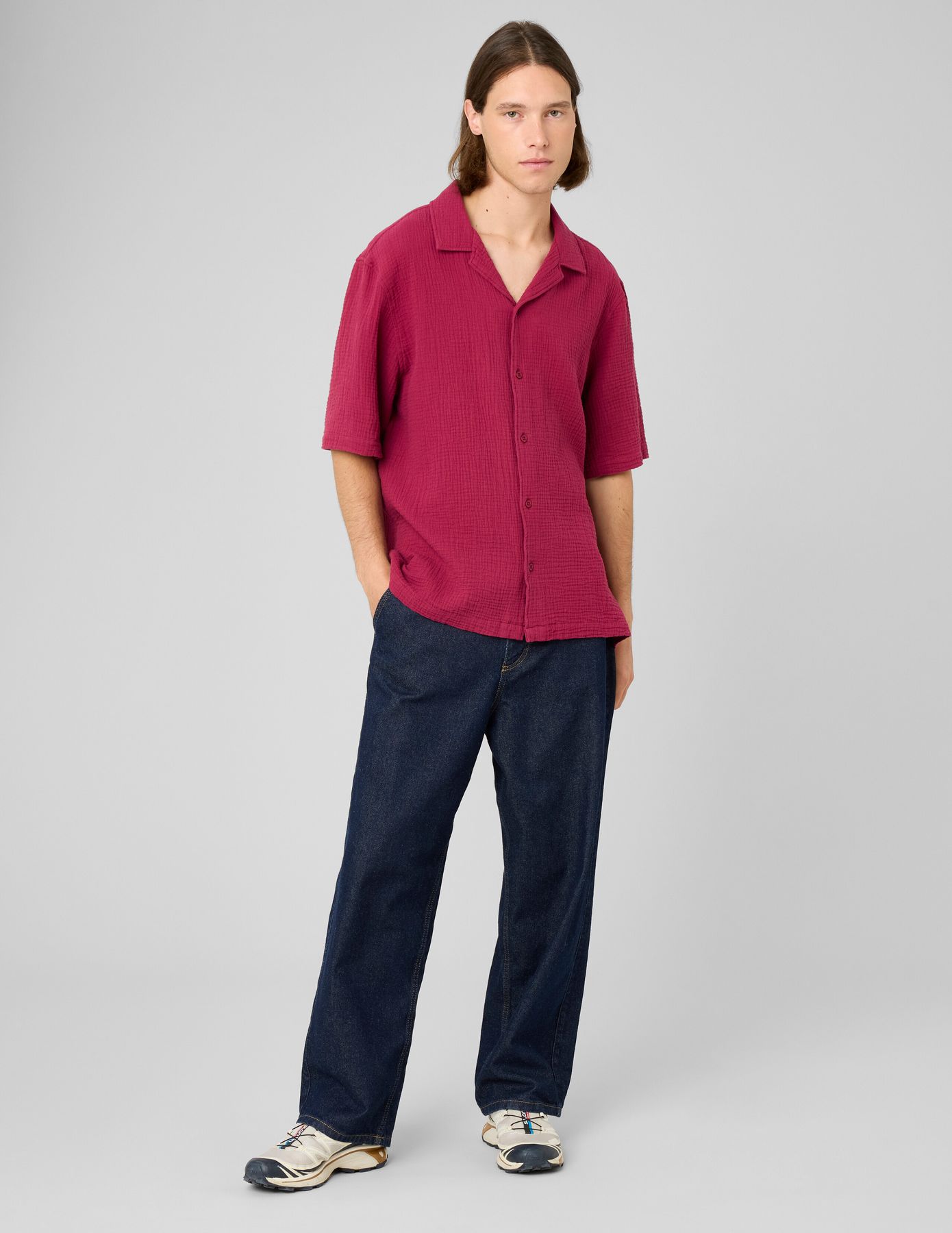 Chemise manches courtes gaze de coton