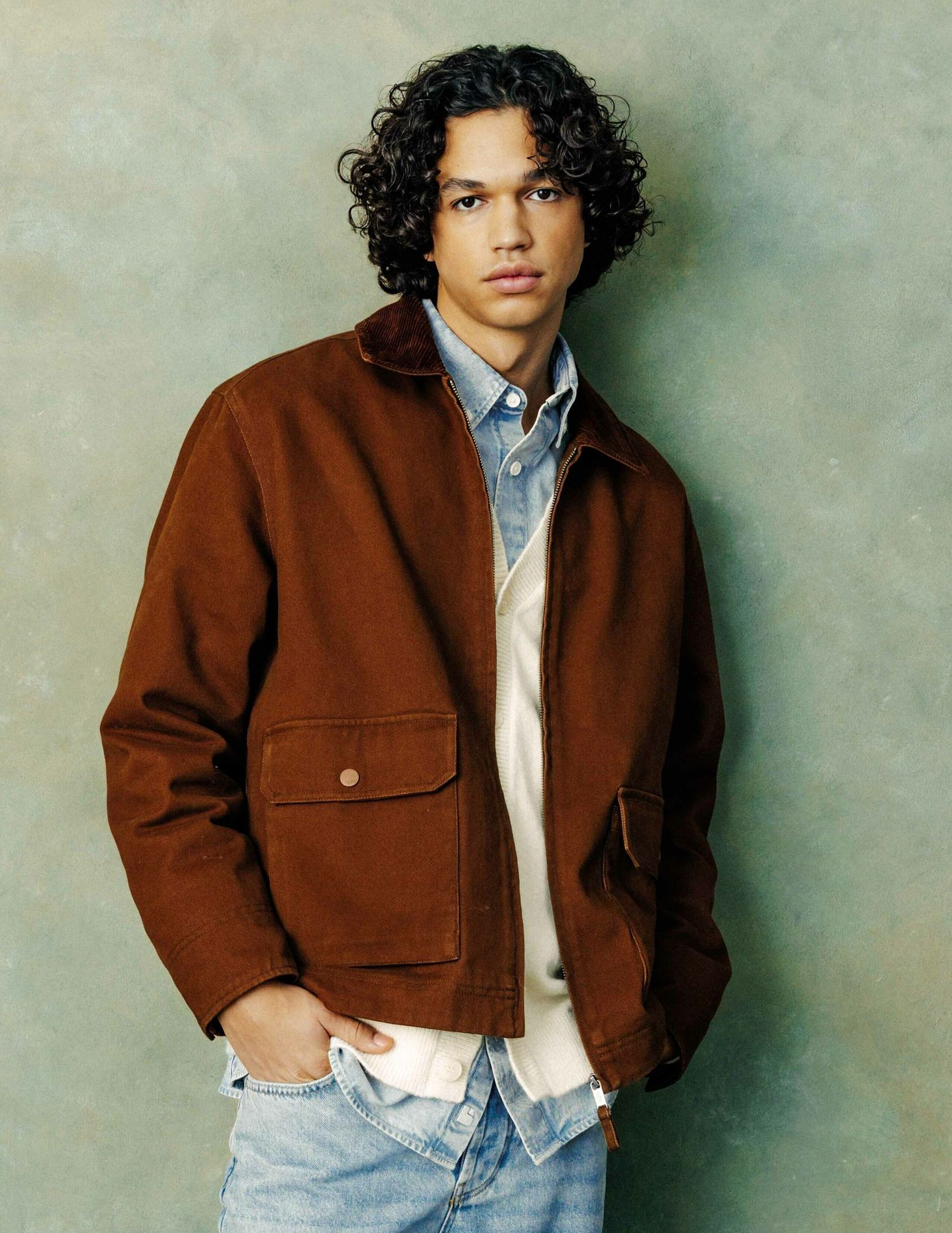 Veste zipp&eacute;e col velours