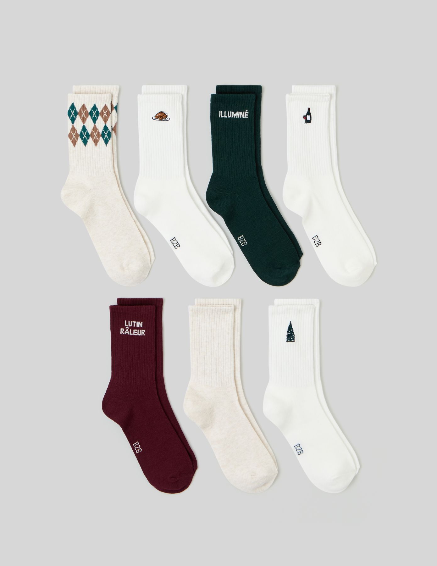 Coffret 7 paires de chaussettes Noël
