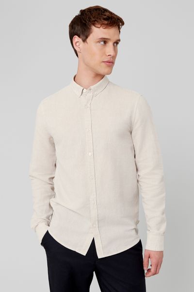 Chemise coton lin unie