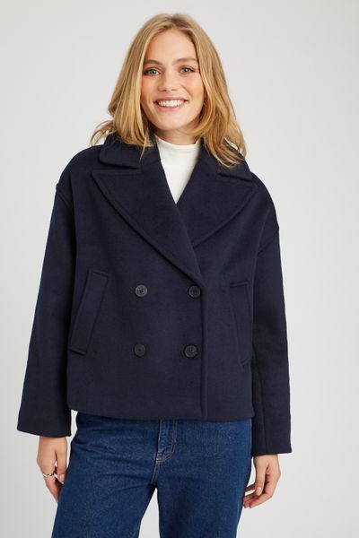 Manteau caban en laine