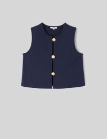 Top avec d&eacute;tails de boutons dor&eacute;s