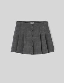 Jupe short plissée à carreaux