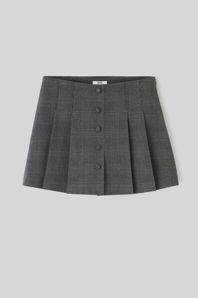 Jupe short plissée à carreaux