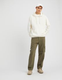 Sweat à capuche matière fantaisie