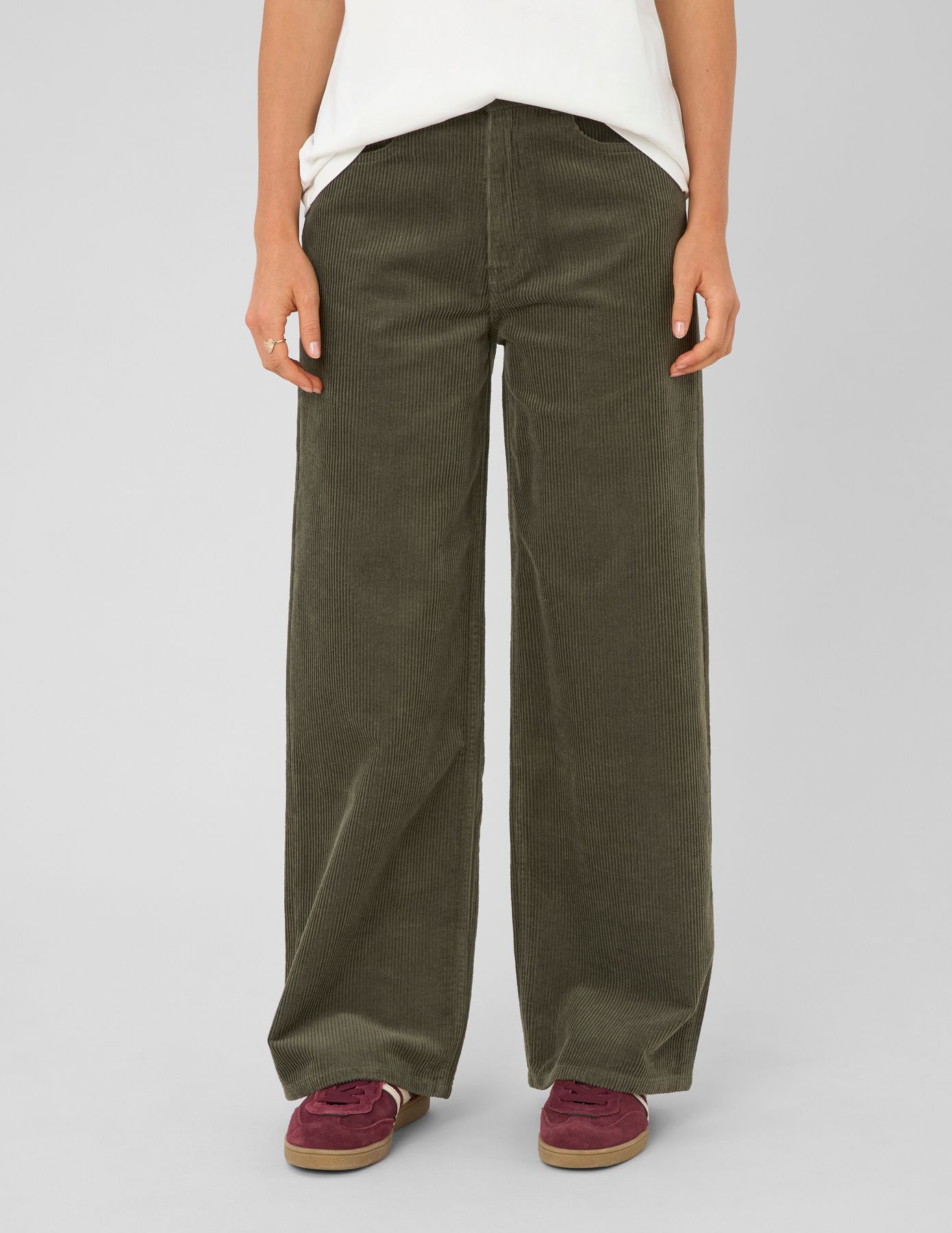 Pantalon wide leg velours