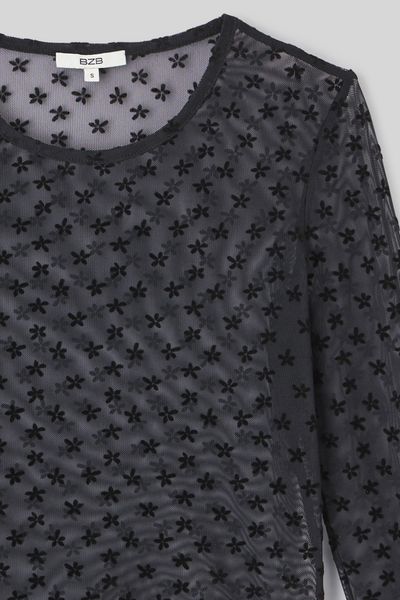 T-shirt résillé imprimé flock