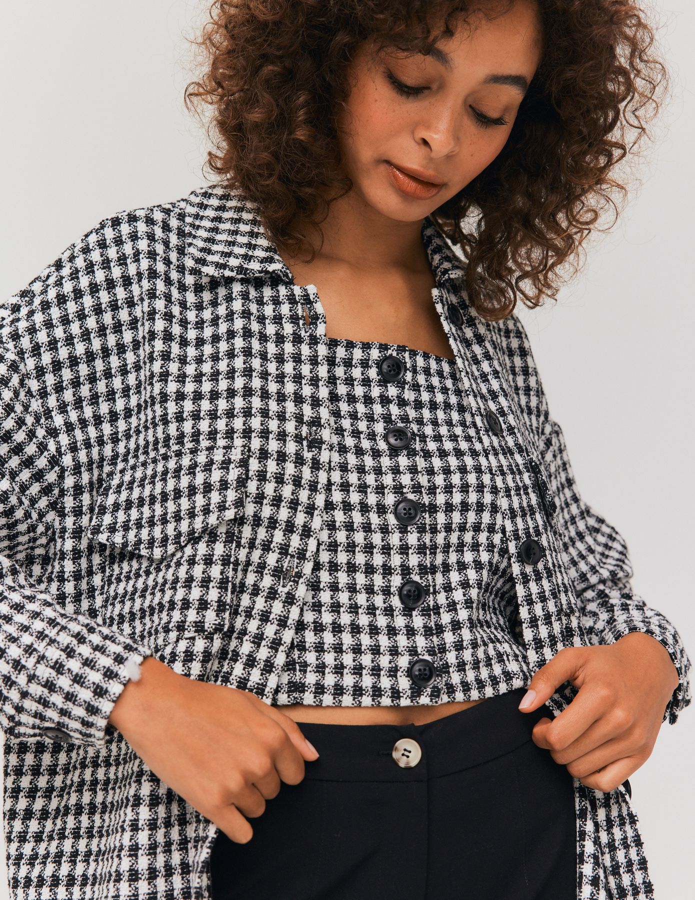 Top bustier en tweed